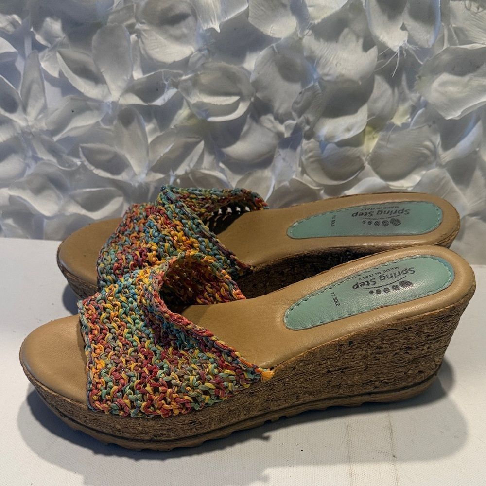 Spring Step Multicolor Woven Wedges - Picture 2 of 5